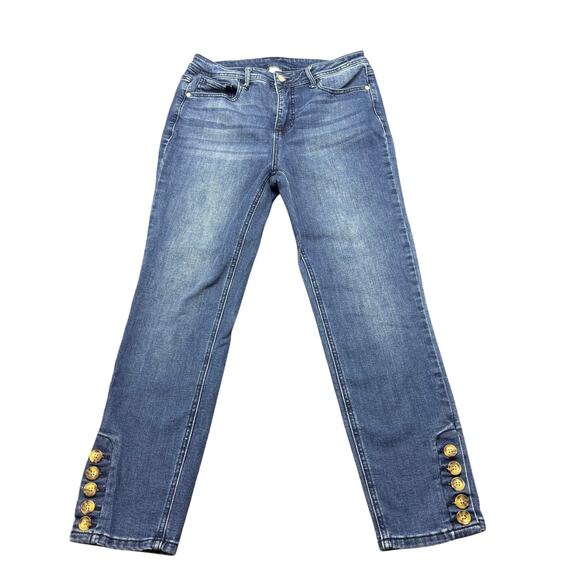 Passports Jeans Women's Size 8‎ Straight Leg Buttoned Leg Opening (30x26) - Picture 1 of 8